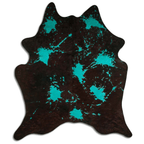 Distressed Emerald Green Acid Washed Cowhide Area Rug Lootquake LLC