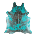 Distressed Emerald Green Acid Washed Cowhide Area Rug Lootquake LLC