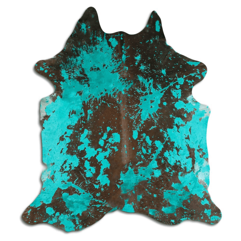 Distressed Emerald Green Acid Washed Cowhide Area Rug Lootquake LLC