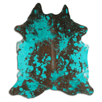 Distressed Emerald Green Acid Washed Cowhide Area Rug Lootquake LLC
