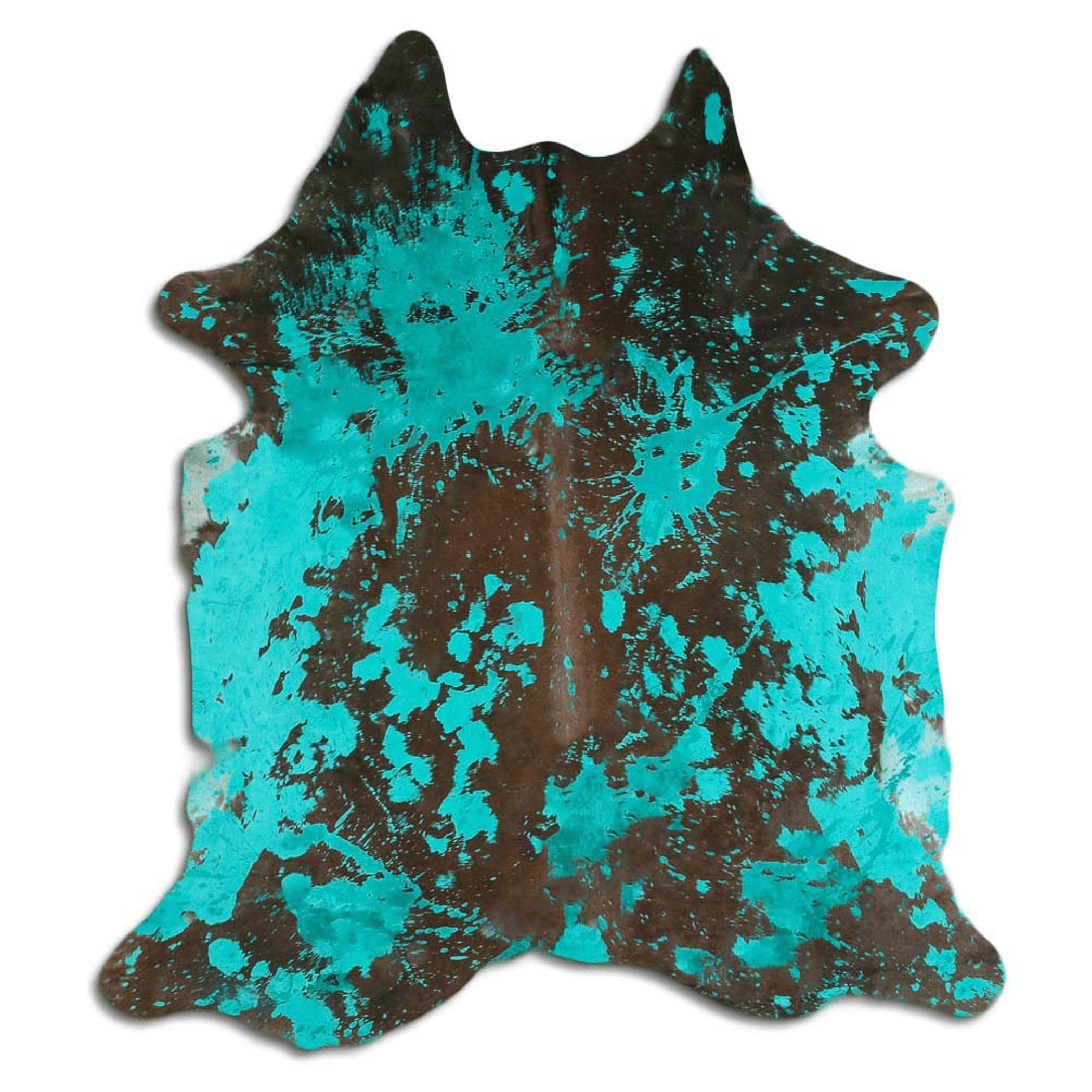 Distressed Emerald Green Acid Washed Cowhide Area Rug Lootquake LLC