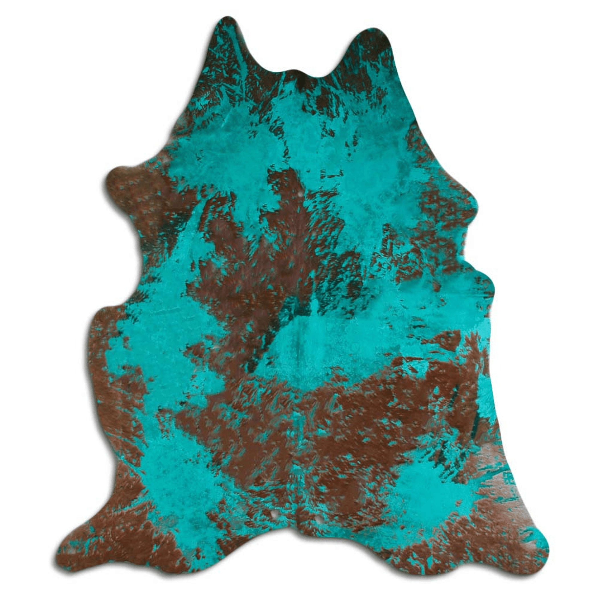 Distressed Emerald Green Acid Washed Cowhide Area Rug Lootquake LLC