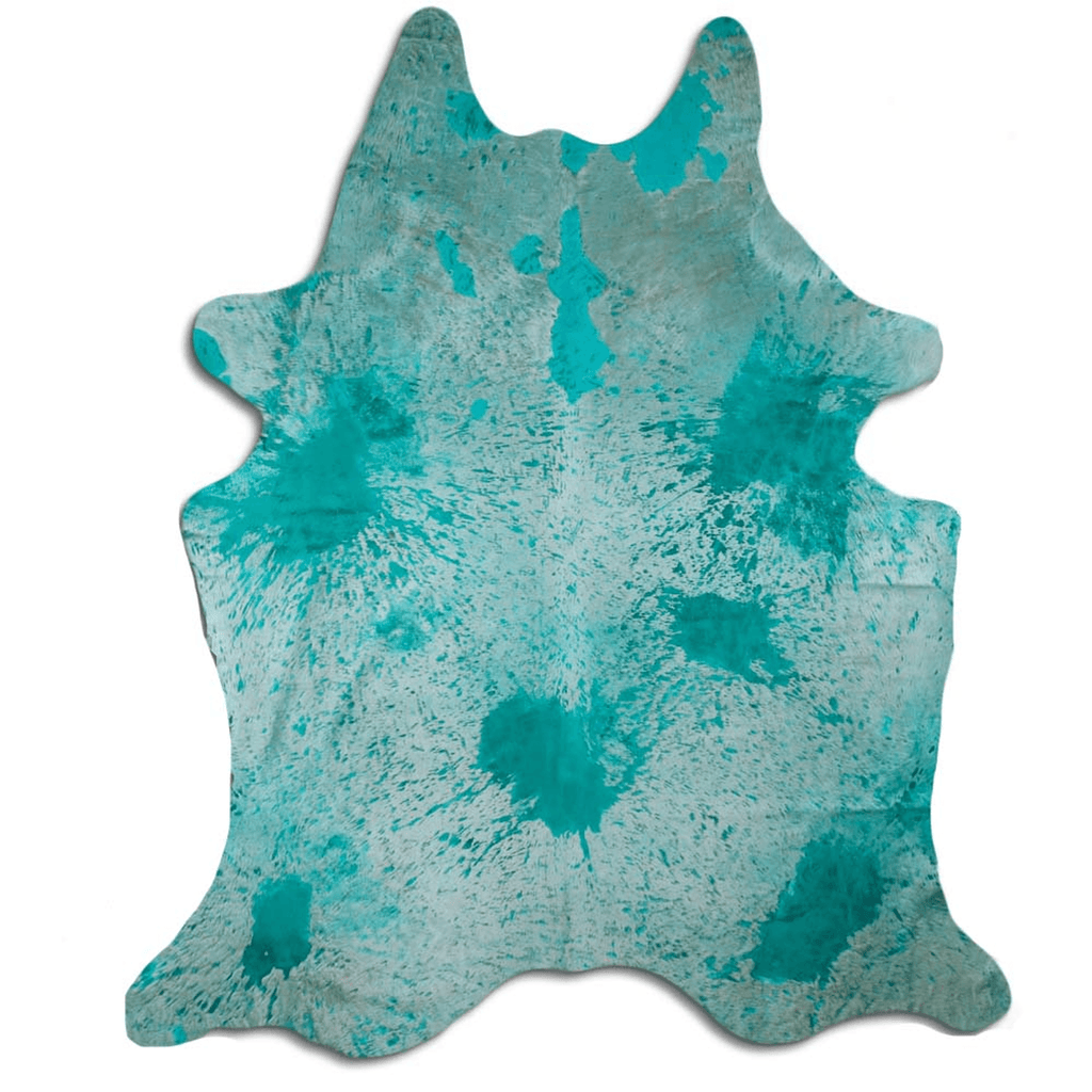 Distressed Emerald Green Acid Washed Cowhide Area Rug Lootquake LLC