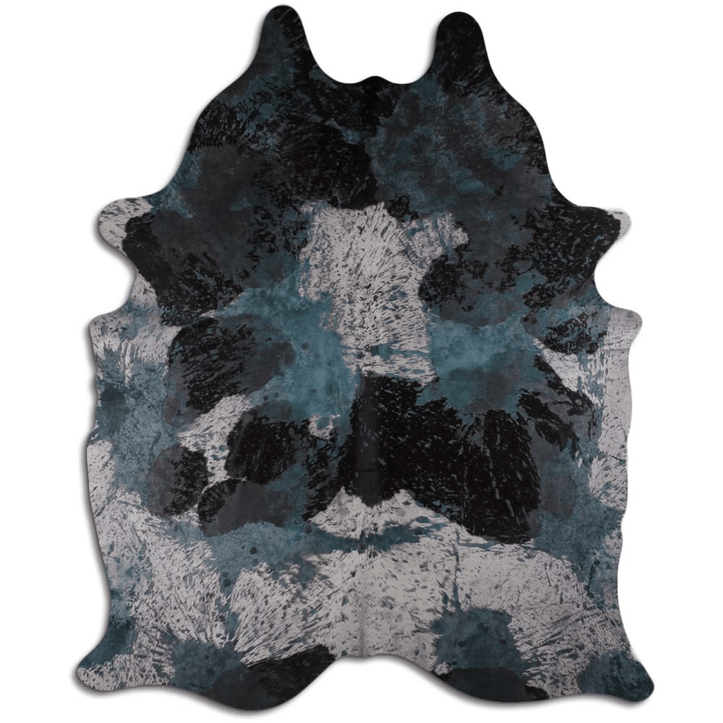 Distressed Emerald Green Acid Washed Cowhide Area Rug Lootquake LLC
