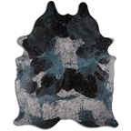 Distressed Emerald Green Acid Washed Cowhide Area Rug Lootquake LLC