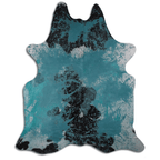 Distressed Emerald Green Acid Washed Cowhide Area Rug Lootquake LLC
