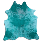 Distressed Emerald Green Acid Washed Cowhide Area Rug Lootquake LLC