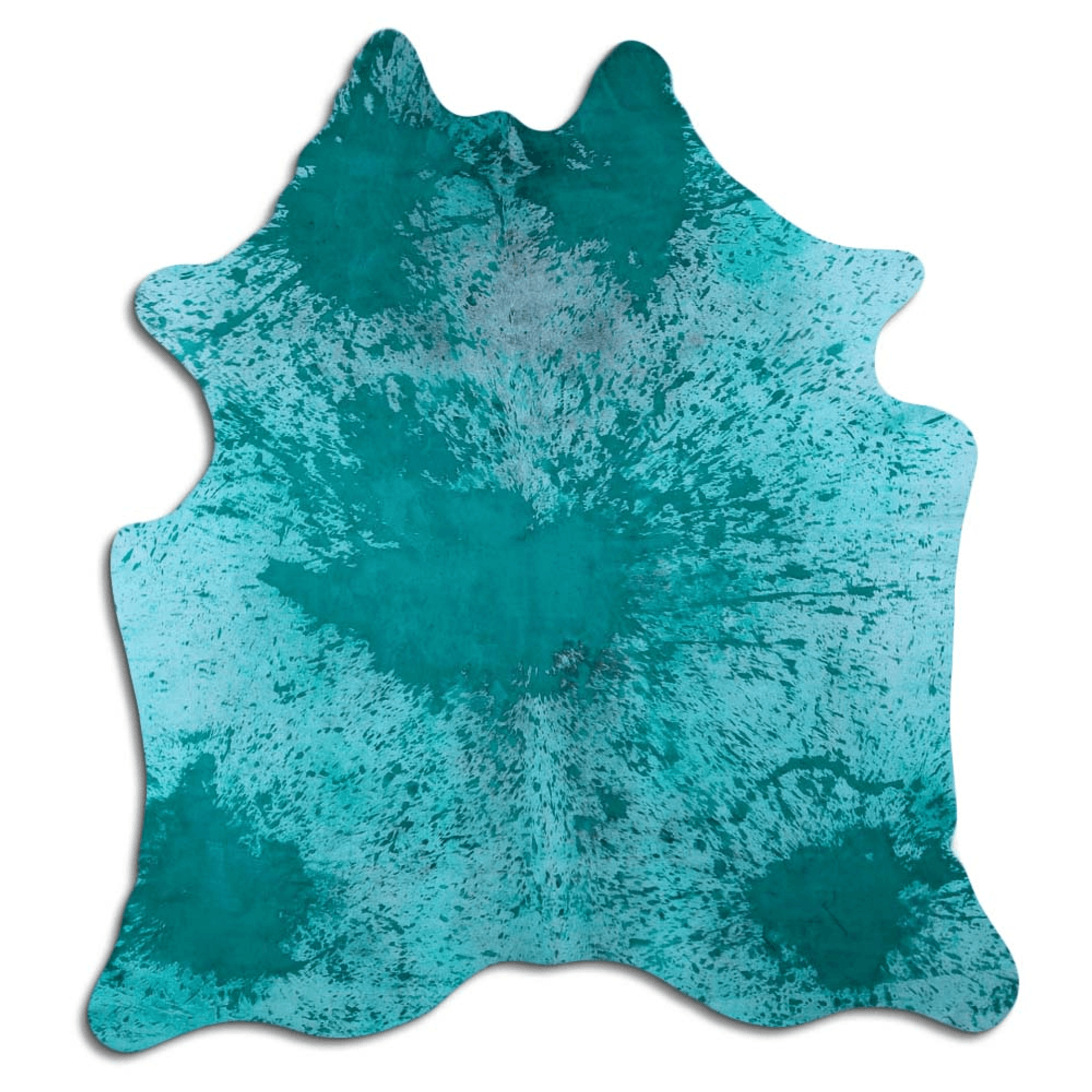 Distressed Emerald Green Acid Washed Cowhide Area Rug Lootquake LLC