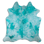 Distressed Emerald Green Acid Washed Cowhide Area Rug Lootquake LLC