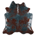 Distressed Emerald Green Acid Washed Cowhide Area Rug Lootquake LLC