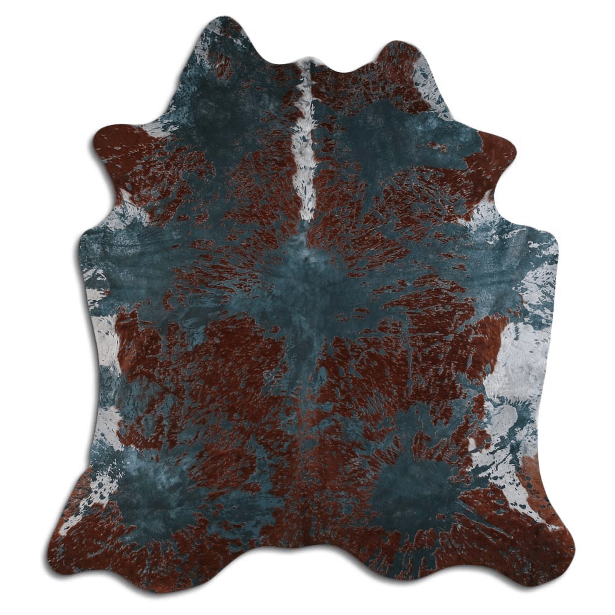 Distressed Emerald Green Acid Washed Cowhide Area Rug Lootquake LLC