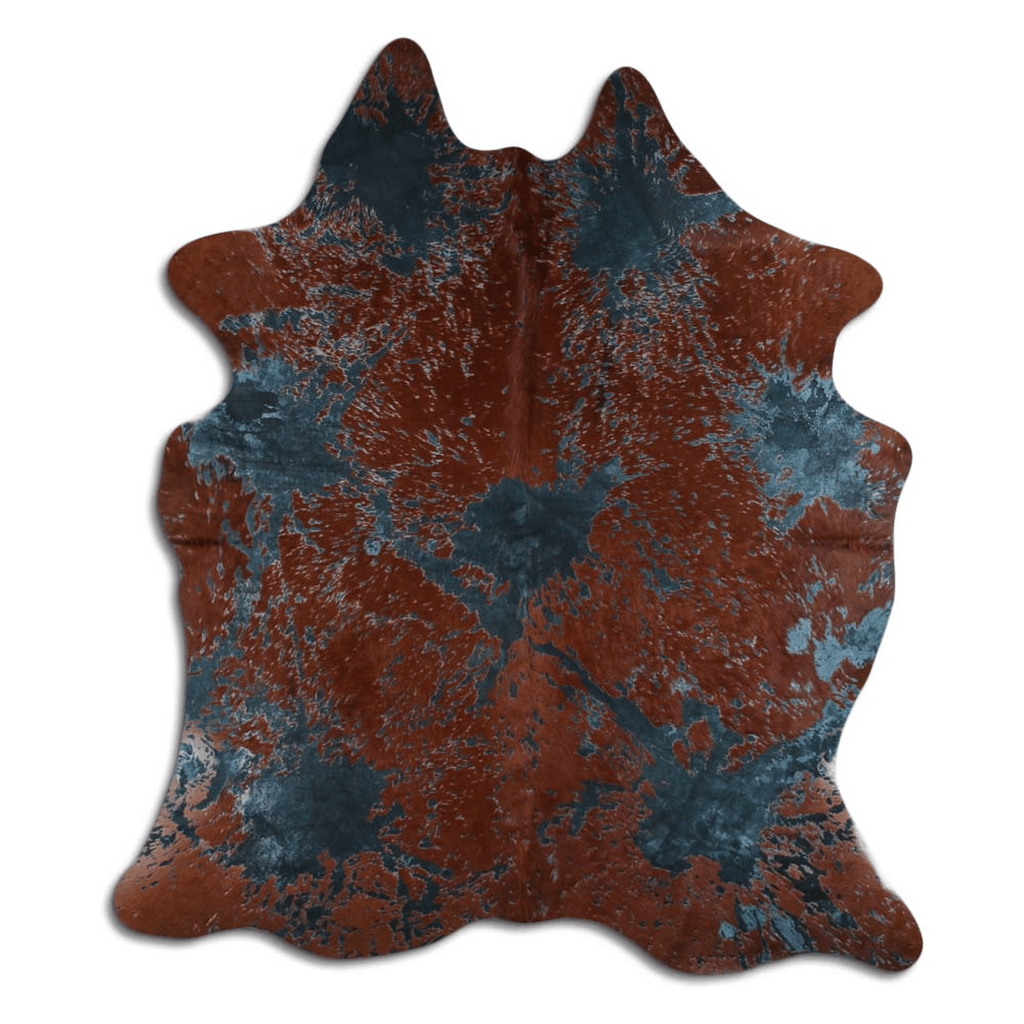 Distressed Emerald Green Acid Washed Cowhide Area Rug Lootquake LLC