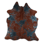 Distressed Emerald Green Acid Washed Cowhide Area Rug Lootquake LLC