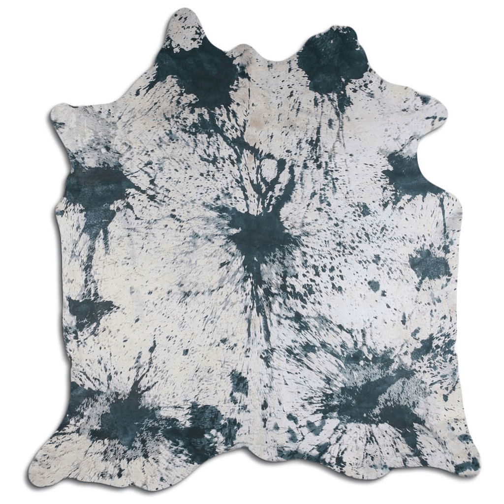 Distressed Emerald Green Acid Washed Cowhide Area Rug Lootquake LLC