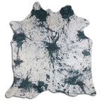 Distressed Emerald Green Acid Washed Cowhide Area Rug Lootquake LLC