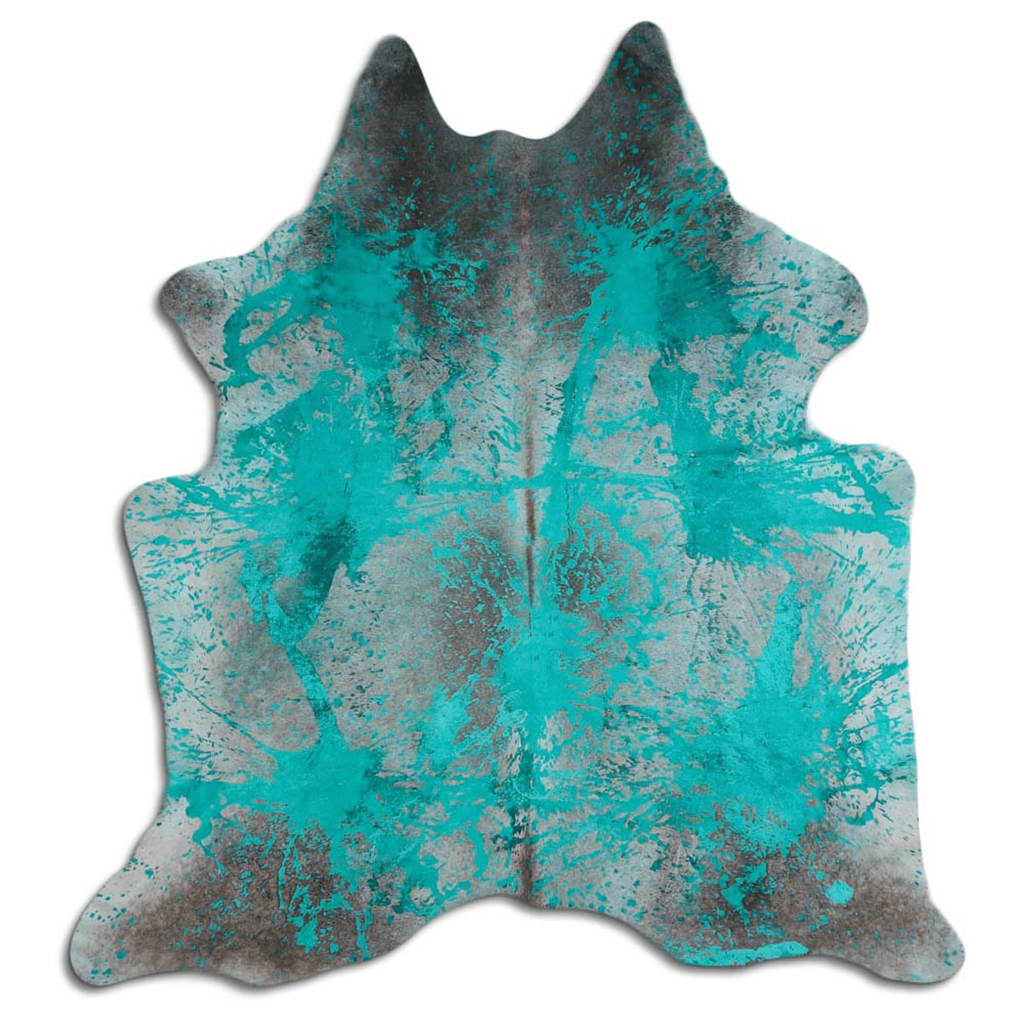 Distressed Emerald Green Acid Washed Cowhide Area Rug Lootquake LLC