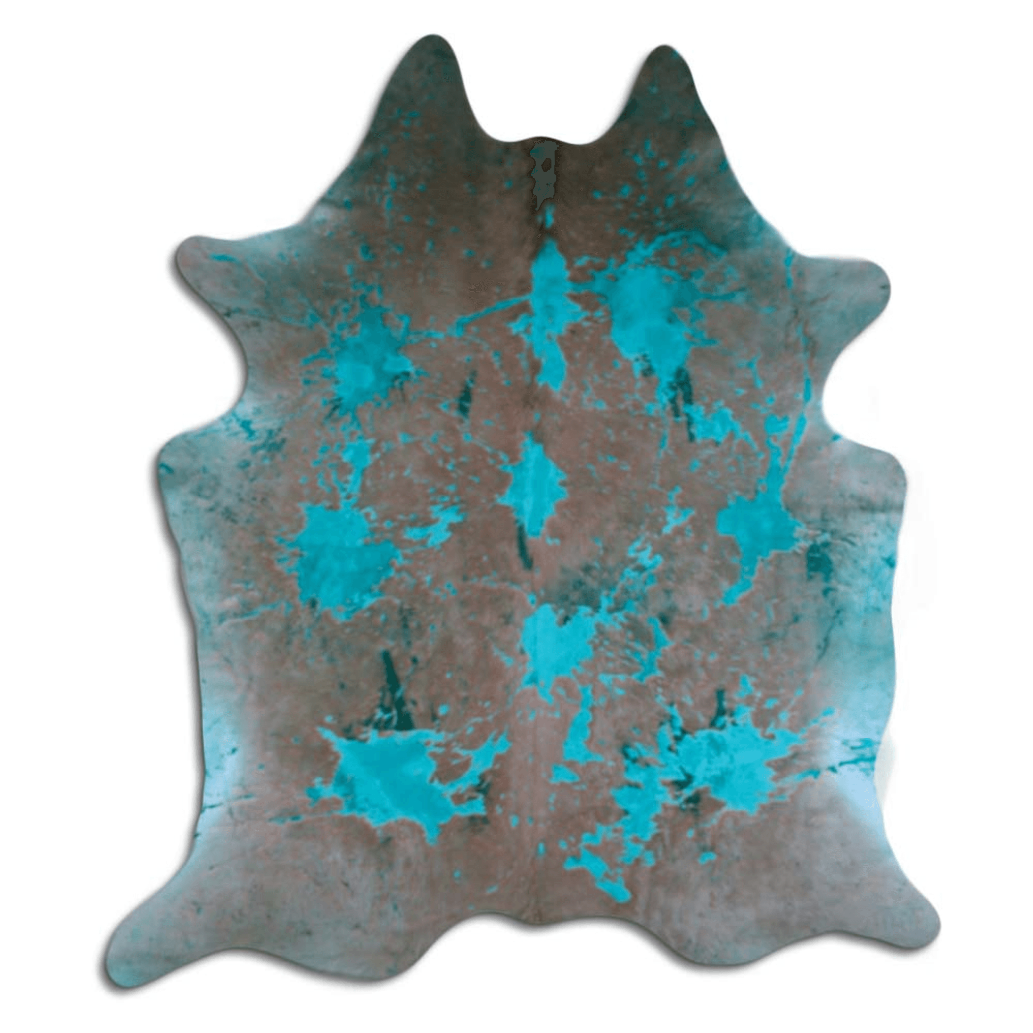 Distressed Emerald Green Acid Washed Cowhide Area Rug Lootquake LLC