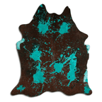 Distressed Emerald Green Acid Washed Cowhide Area Rug Lootquake LLC