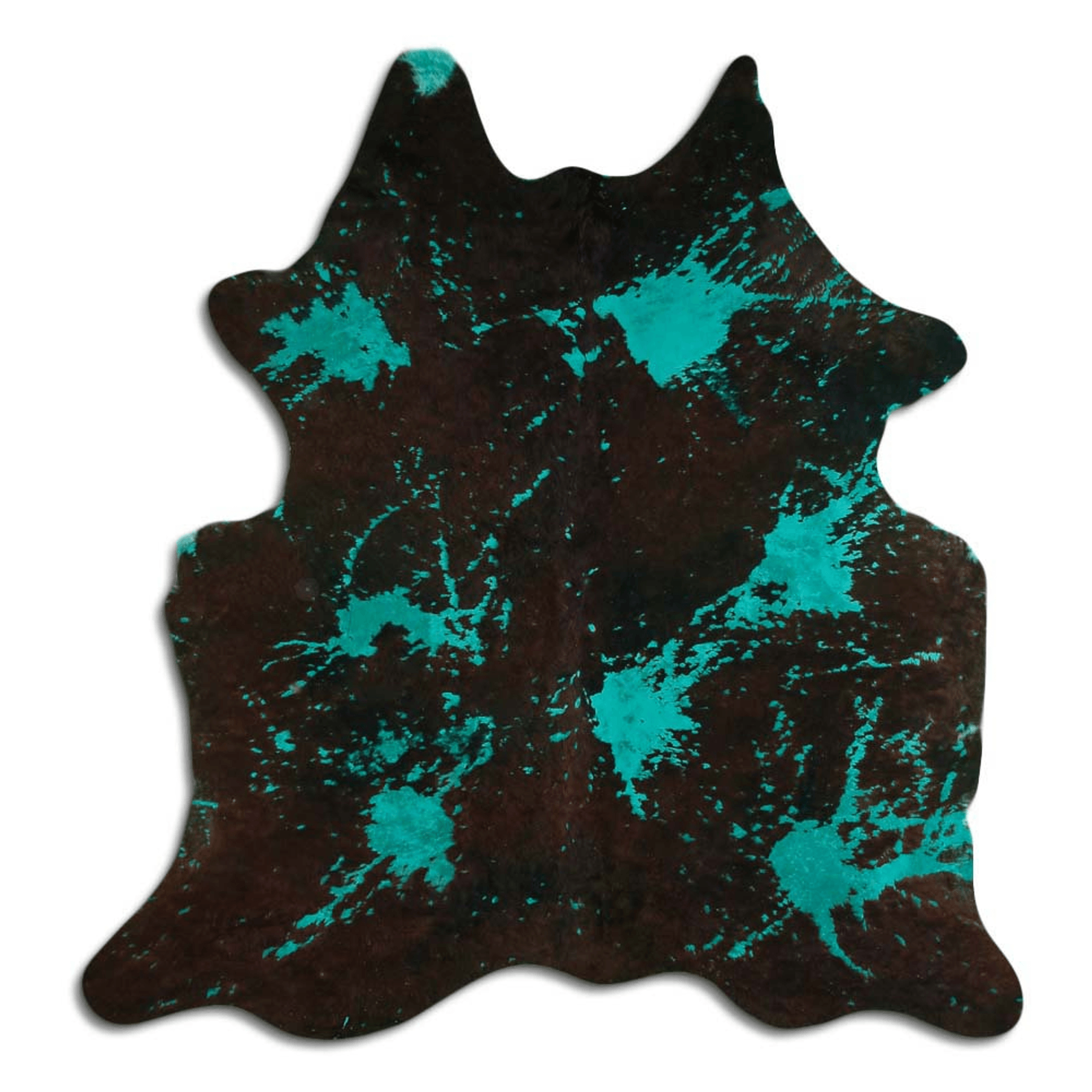 Distressed Emerald Green Acid Washed Cowhide Area Rug Lootquake LLC