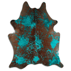 Distressed Emerald Green Acid Washed Cowhide Area Rug Lootquake LLC