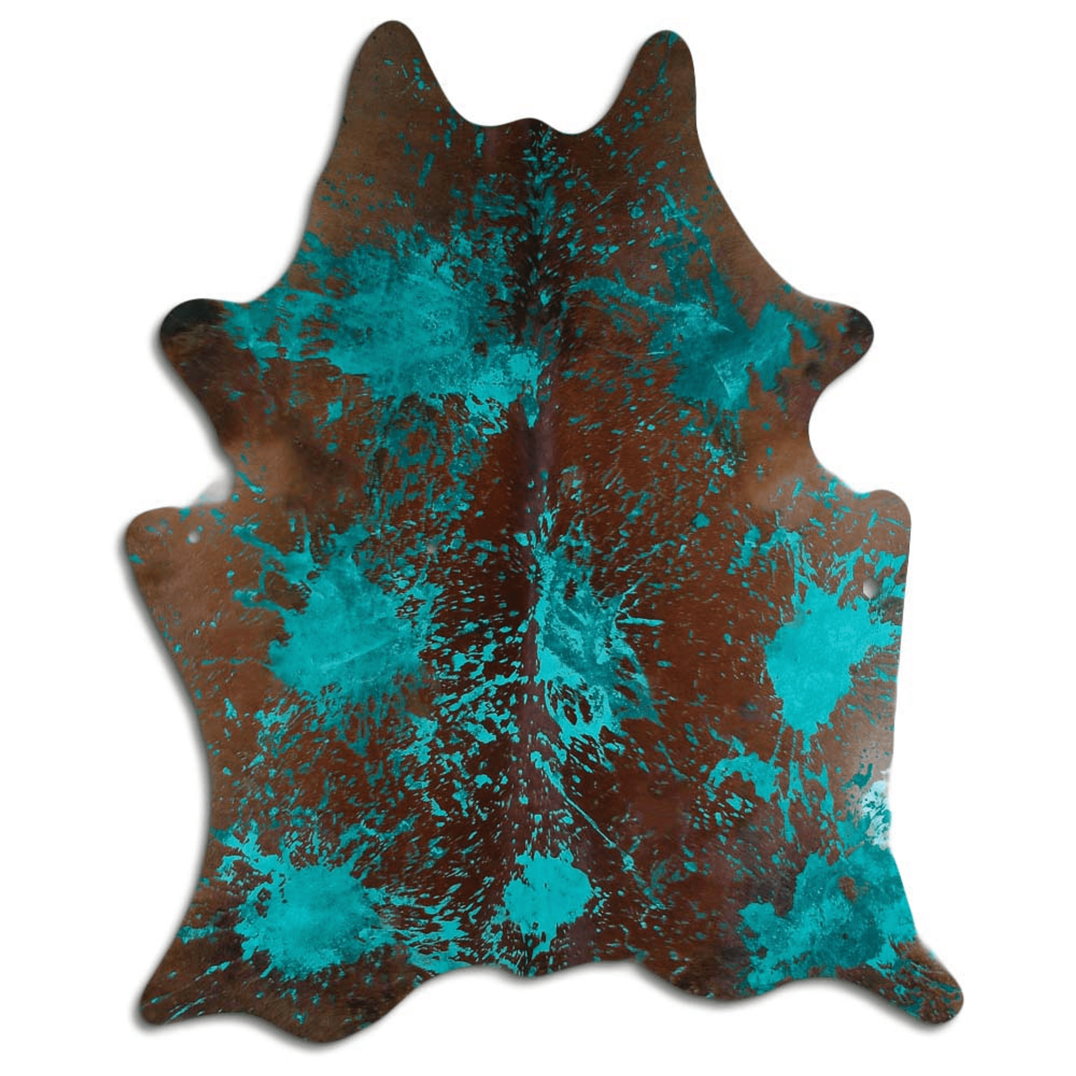 Distressed Emerald Green Acid Washed Cowhide Area Rug Lootquake LLC