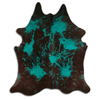 Distressed Emerald Green Acid Washed Cowhide Area Rug Lootquake LLC
