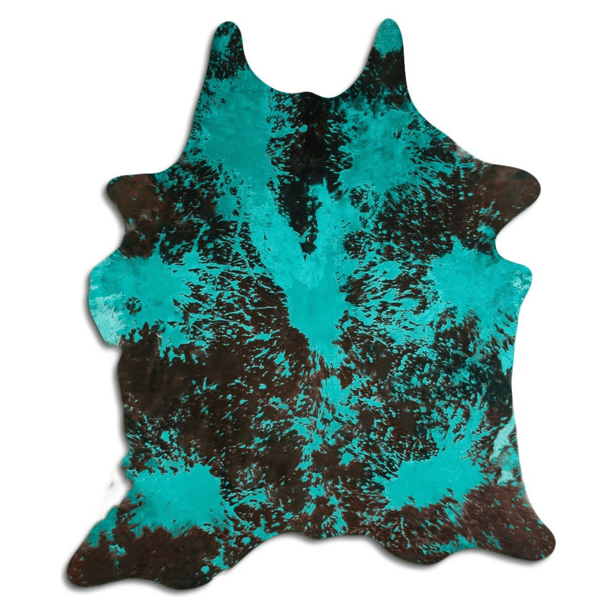 Distressed Emerald Green Acid Washed Cowhide Area Rug Lootquake LLC