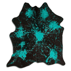 Distressed Emerald Green Acid Washed Cowhide Area Rug Lootquake LLC
