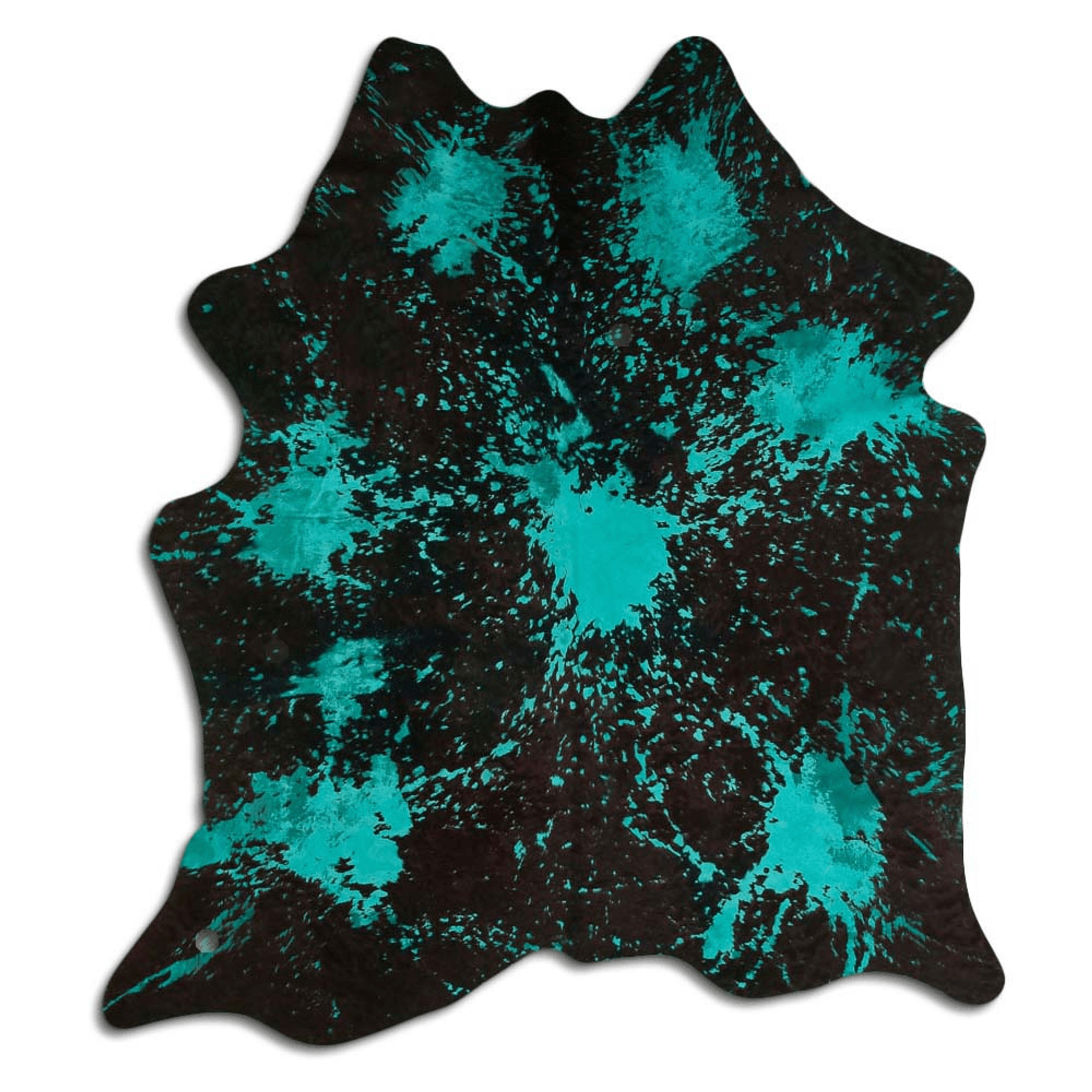 Distressed Emerald Green Acid Washed Cowhide Area Rug Lootquake LLC