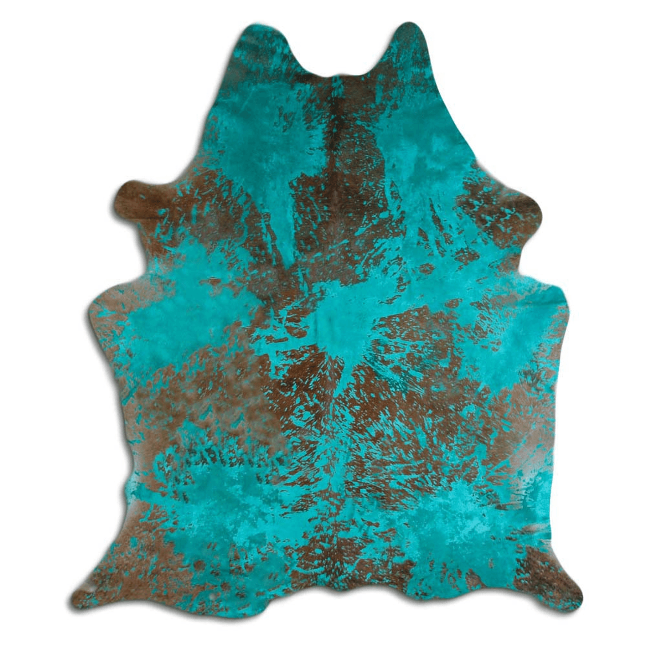 Distressed Emerald Green Acid Washed Cowhide Area Rug Lootquake LLC