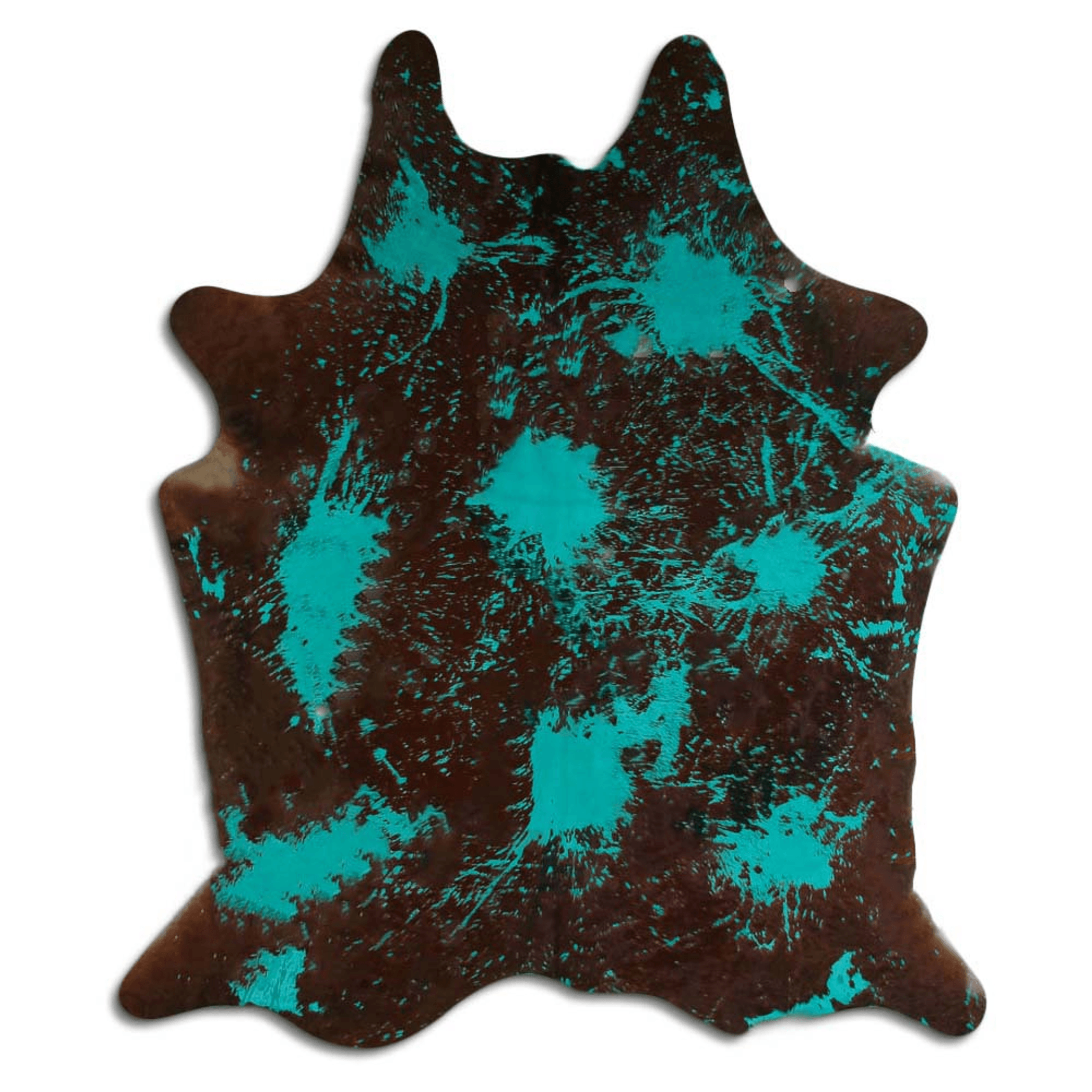 Distressed Emerald Green Acid Washed Cowhide Area Rug Lootquake LLC