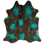 Distressed Emerald Green Acid Washed Cowhide Area Rug Lootquake LLC