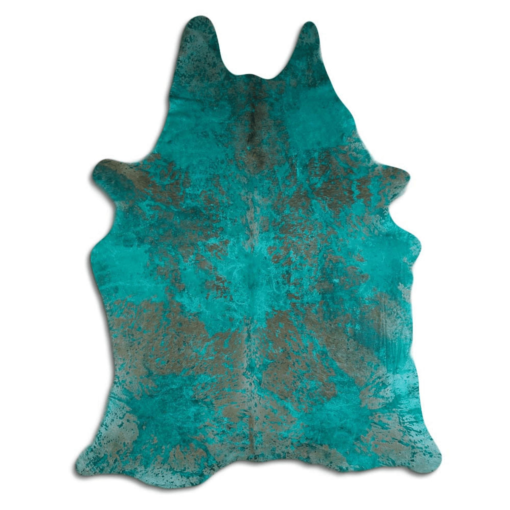 Distressed Emerald Green Acid Washed Cowhide Area Rug Lootquake LLC