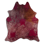 Distressed Pink Acid Washed Cowhide Area Rug