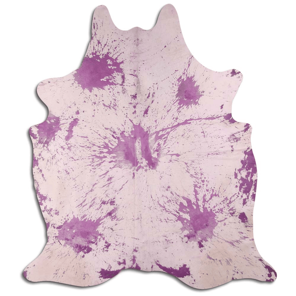 Distressed Purple Acid Washed Cowhide Area Rug Lootquake LLC