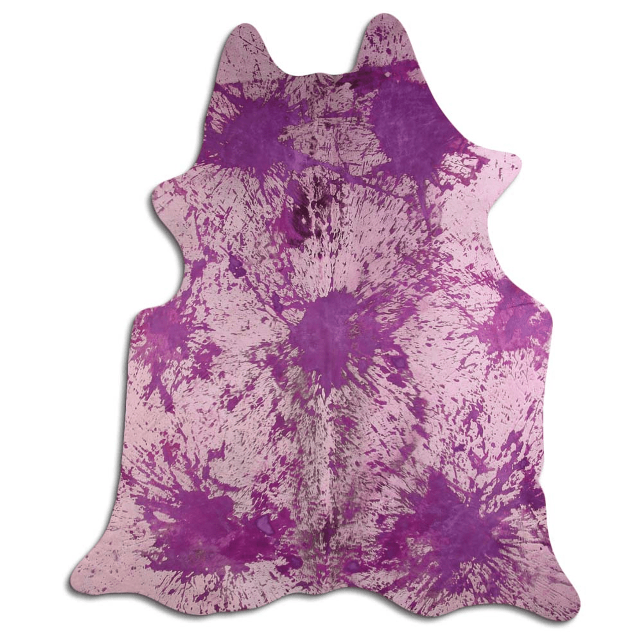 Distressed Purple Acid Washed Cowhide Area Rug Lootquake LLC