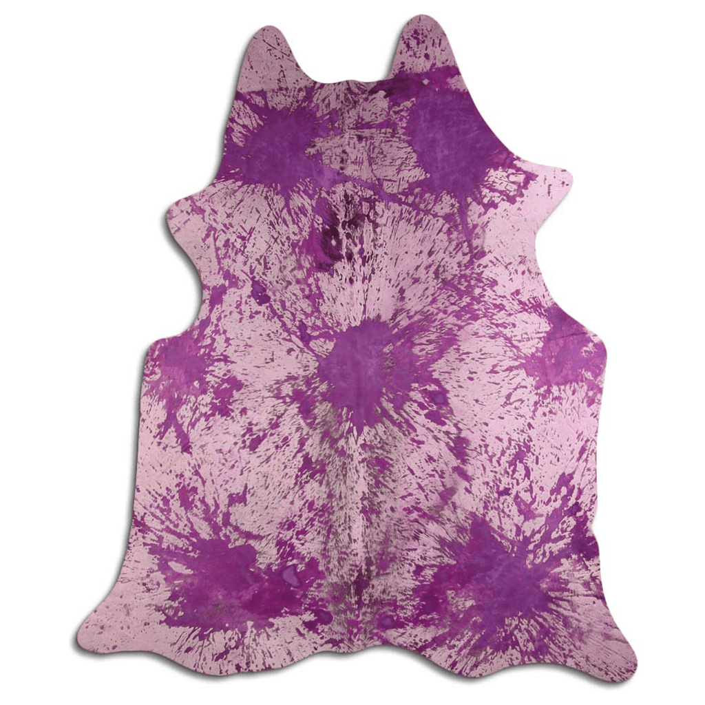 Distressed Purple Acid Washed Cowhide Area Rug Lootquake LLC
