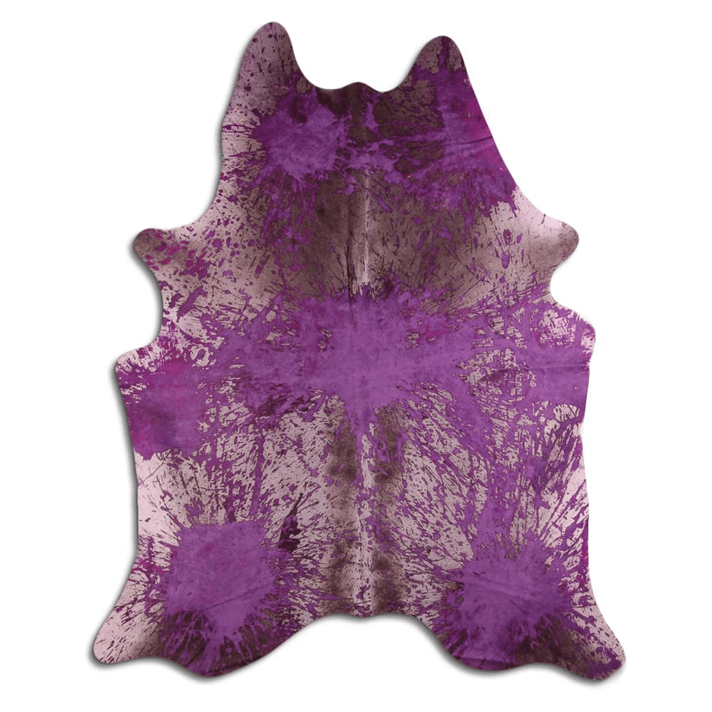 Distressed Purple Acid Washed Cowhide Area Rug Lootquake LLC