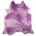 Distressed Purple Acid Washed Cowhide Area Rug Lootquake LLC