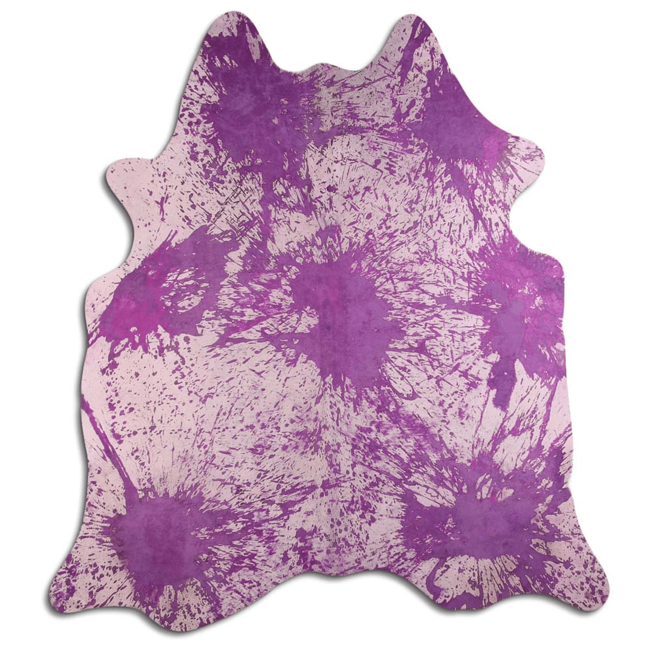 Distressed Purple Acid Washed Cowhide Area Rug Lootquake LLC