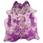 Distressed Purple Acid Washed Cowhide Area Rug Lootquake LLC