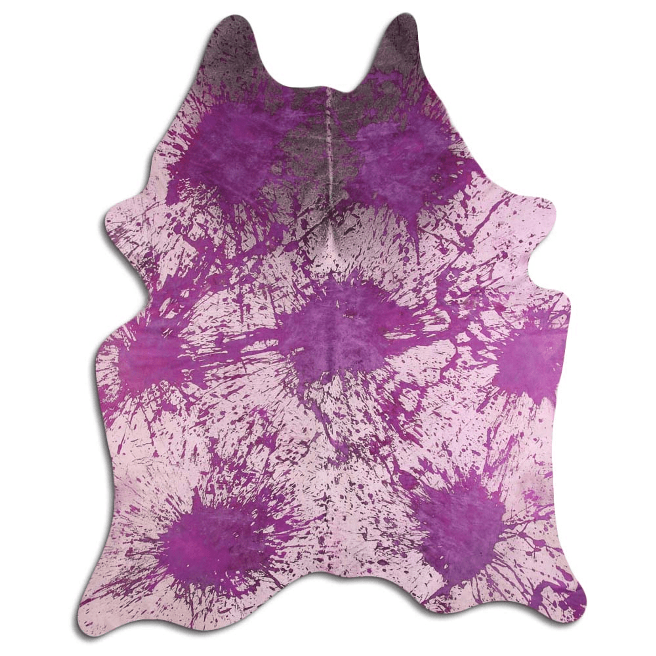 Distressed Purple Acid Washed Cowhide Area Rug Lootquake LLC