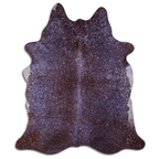 Acid Washed Cowhide Rug In Purple Metallic On Brown Lootquake LLC