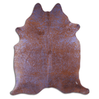 Acid Washed Cowhide Rug In Purple Metallic On Brown Lootquake LLC