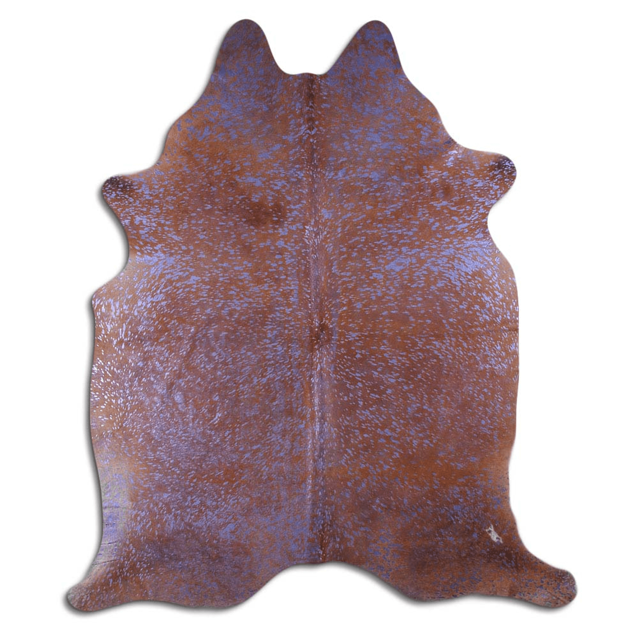 Acid Washed Cowhide Rug In Purple Metallic On Brown Lootquake LLC