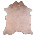 Acid Washed Rose Gold Metallic Cowhide Rug On White