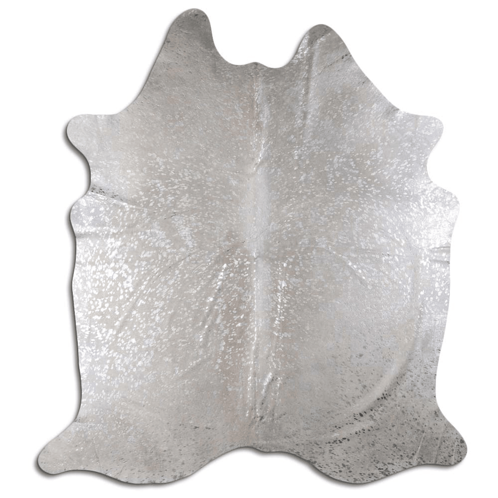 Acid Washed Silver Metallic Cowhide Area Rug - 32-45 Square Feet Lootquake LLC