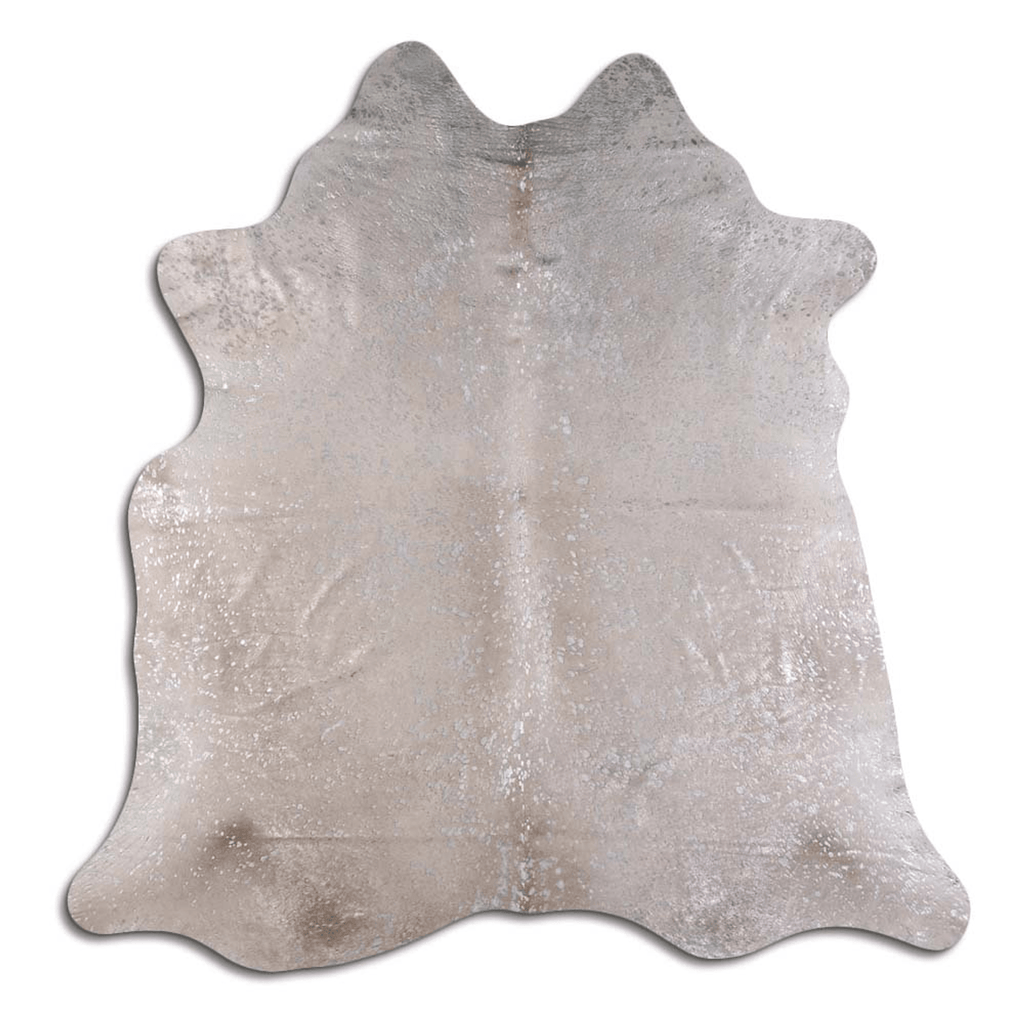Acid Washed Silver Metallic Cowhide Area Rug - 32-45 Square Feet Lootquake LLC