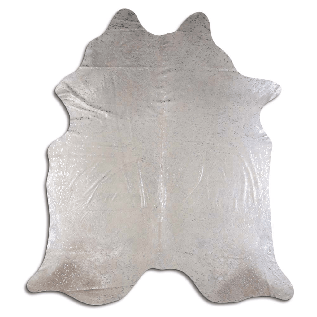 Acid Washed Silver Metallic Cowhide Area Rug - 32-45 Square Feet Lootquake LLC