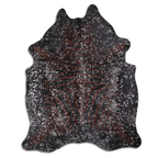 Acid Washed Cowhide Area Rug In Zebra Print With Silver Metallic Accents Lootquake LLC